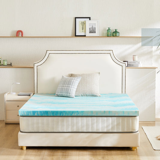 JHK Memory Foam Mattress Topper Gel Cooling Soft And Breathable