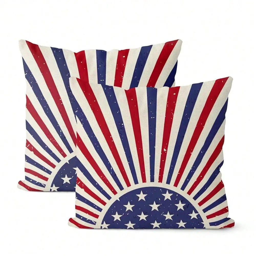 July Patriotic Pillow Covers 2 Pack