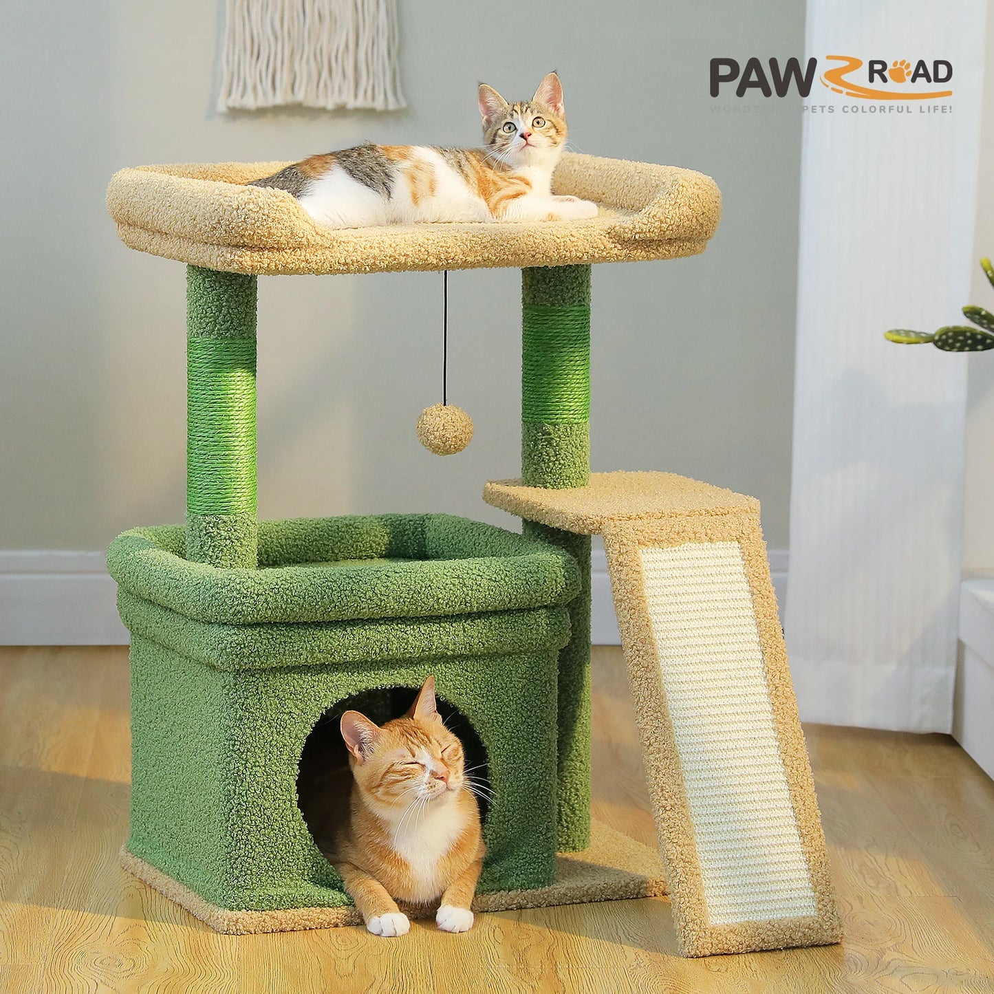 PAWZ Road Small Indoor Cat Tree With Sisal Scratching Post