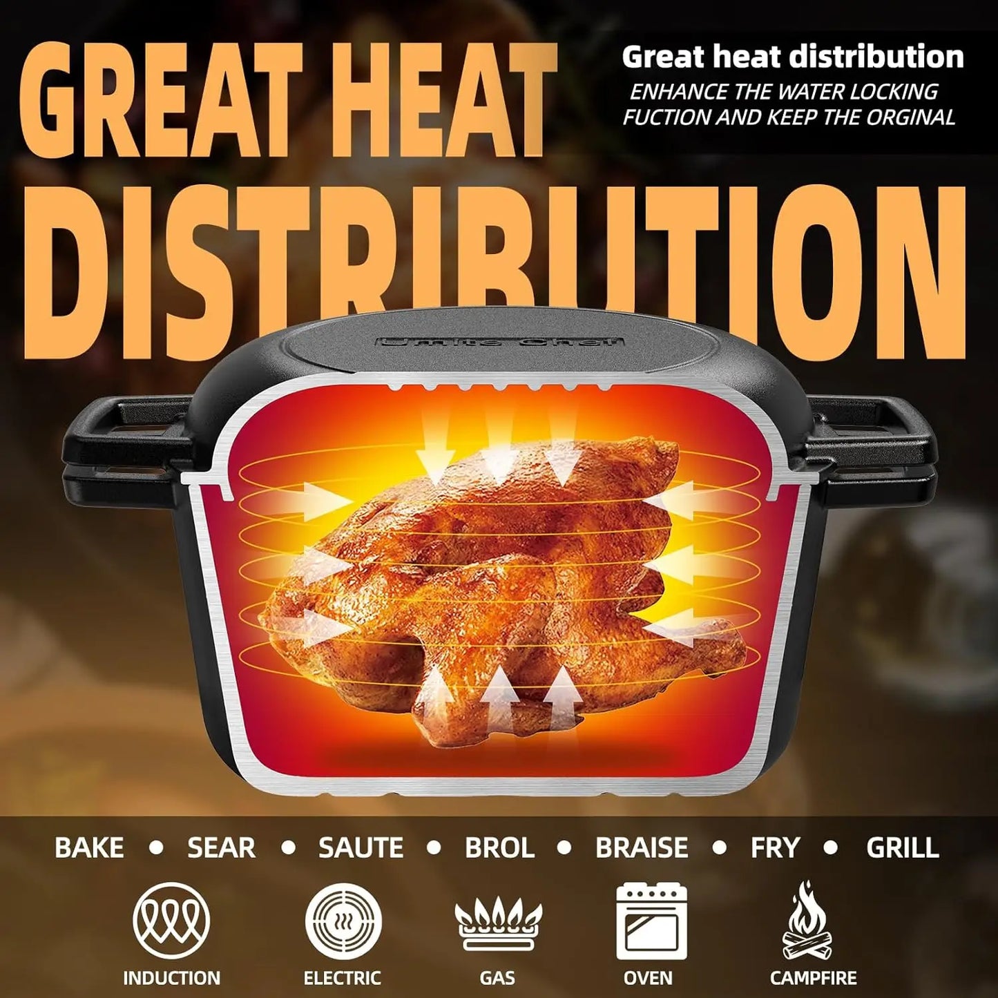 Cast Iron Two-in-One Dutch Oven With Skillet Lid Versatile Cookware