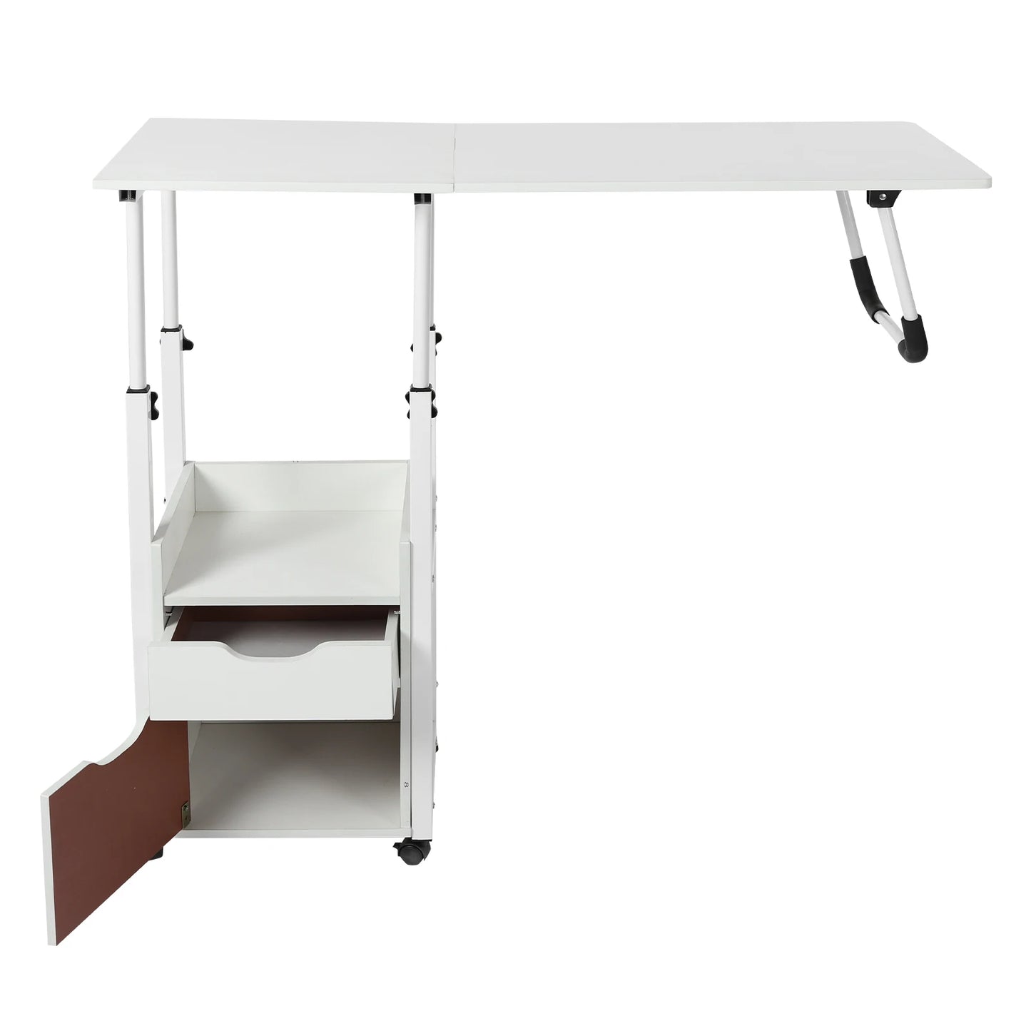 Bymaocar Movable Bedside Table Overbed Desk Height Adjustable
