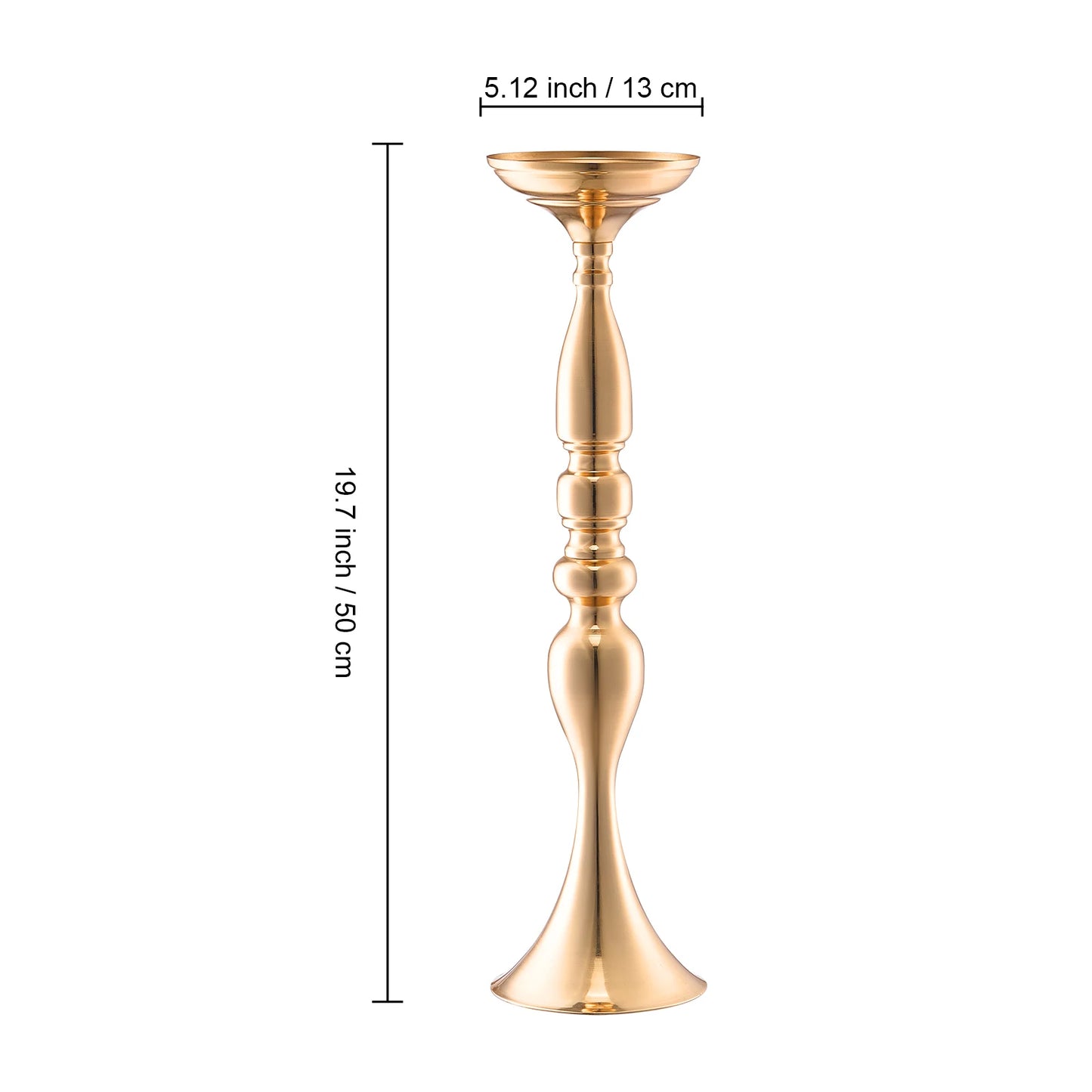 NONECN Tall Crystal Wedding Flower Stand Metal Centerpiece Vase