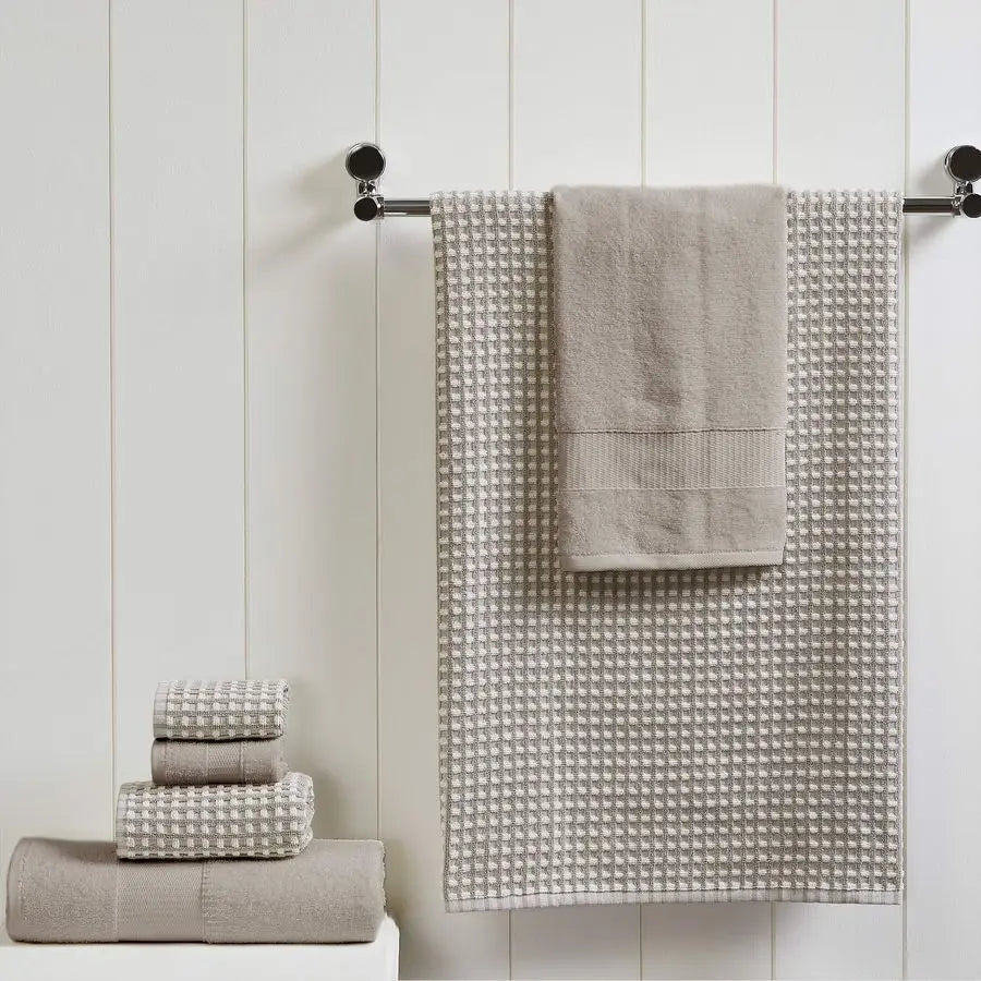 Cobblestone Jacquard Cotton Towel Set 6 Piece Premium Absorbent