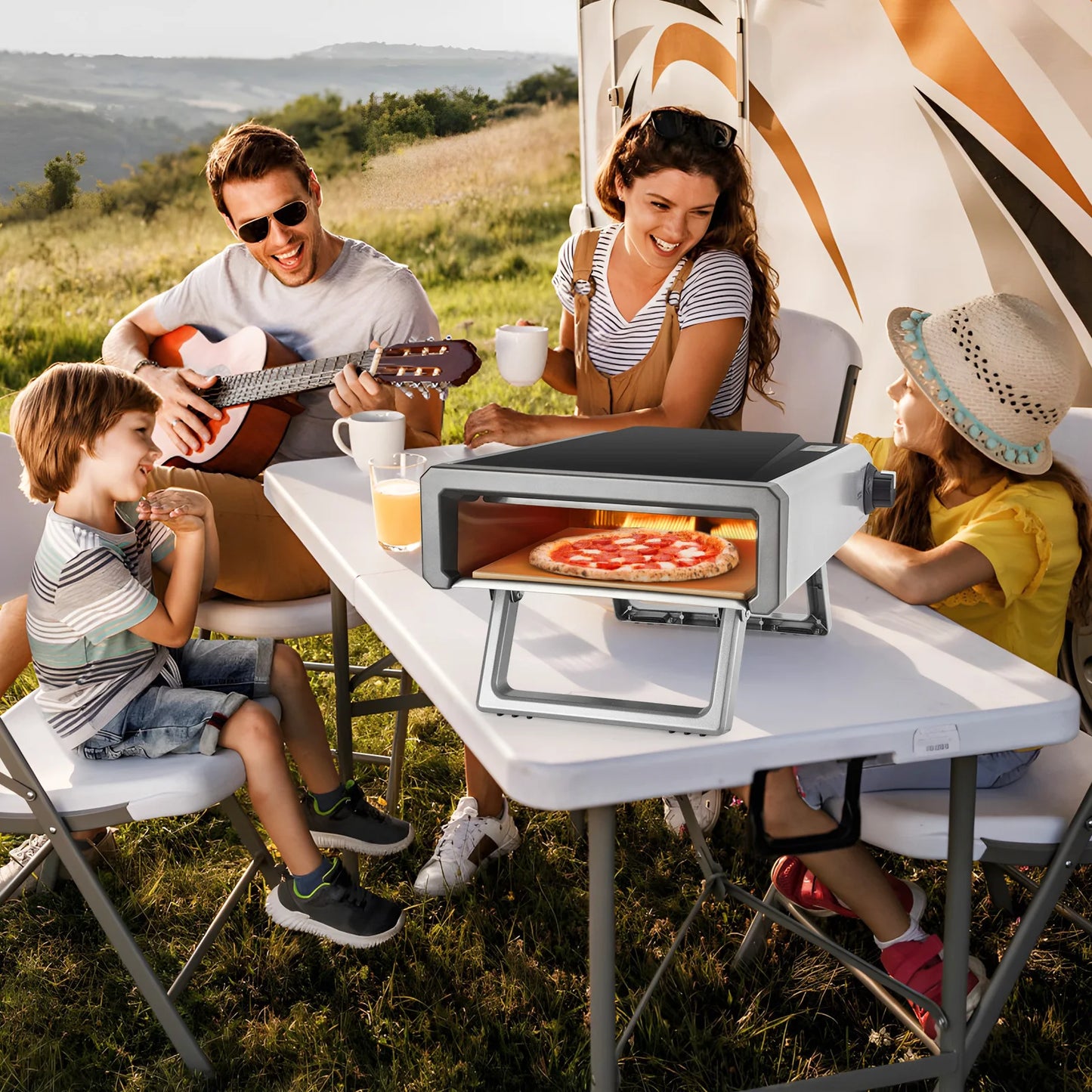 Adoolla Gas Powered Outdoor Pizza Oven For Backyard Cooking