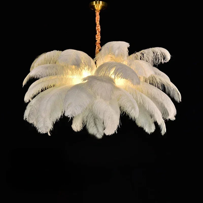 Nordic Ostrich Feather LED Pendant Lamp For Living Room And Bedroom Decor