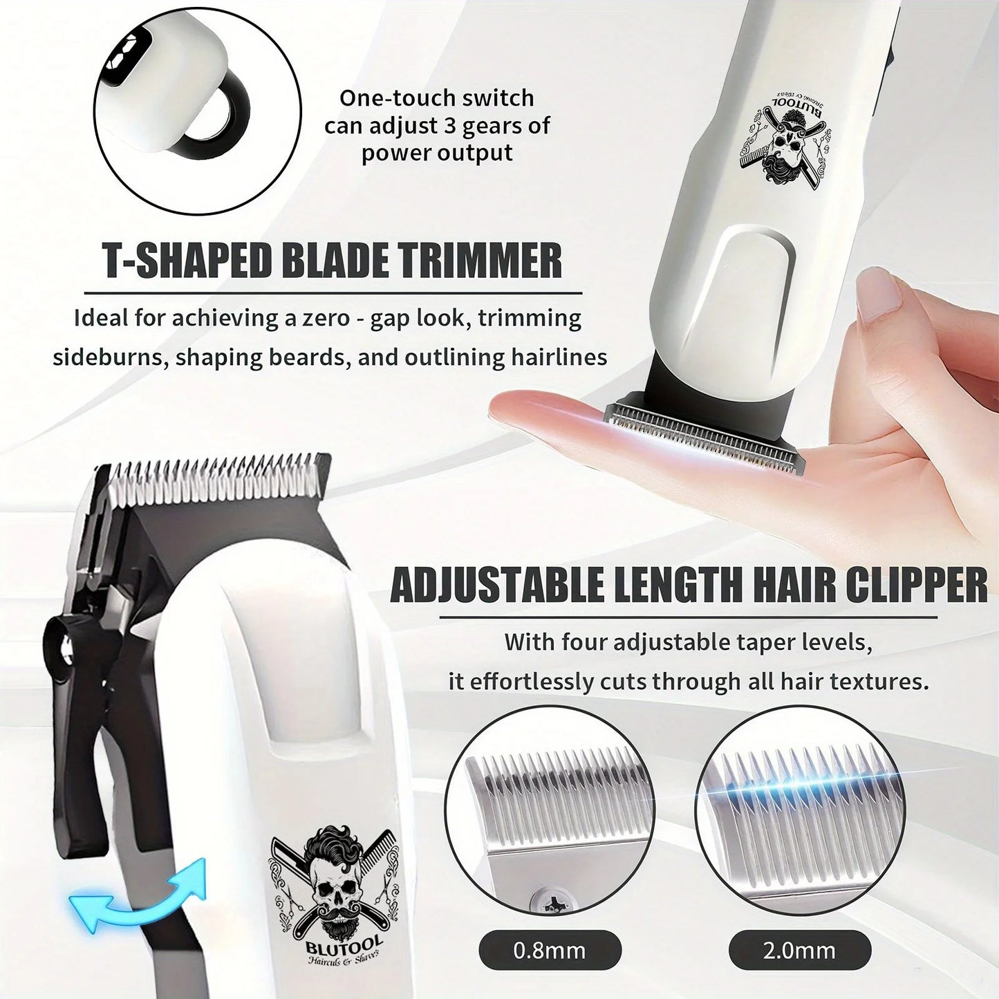 Electric Shaver And Trimmer Set USB Rechargeable For Home And Barbershop