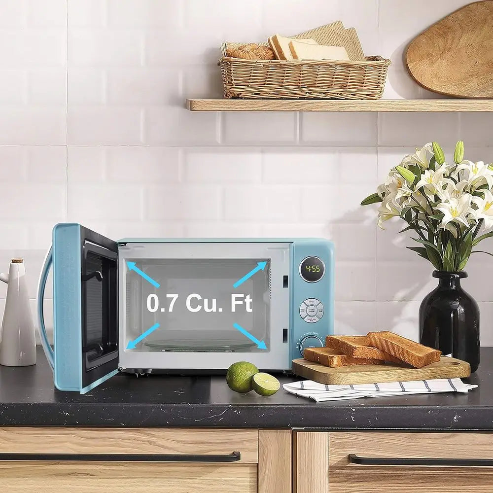 XMSJ Retro Microwave Oven With Child Lock And LED Lighting