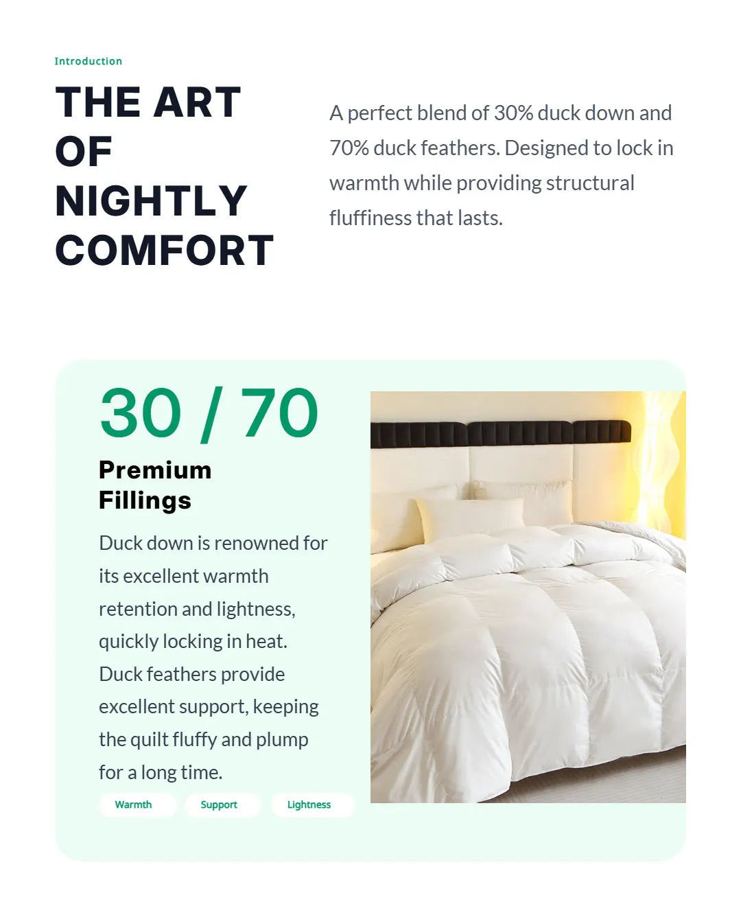 EasYum Duck Feather Quilted Comforter Allergy Safe Bedding