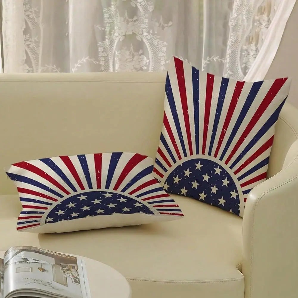 July Patriotic Pillow Covers 2 Pack