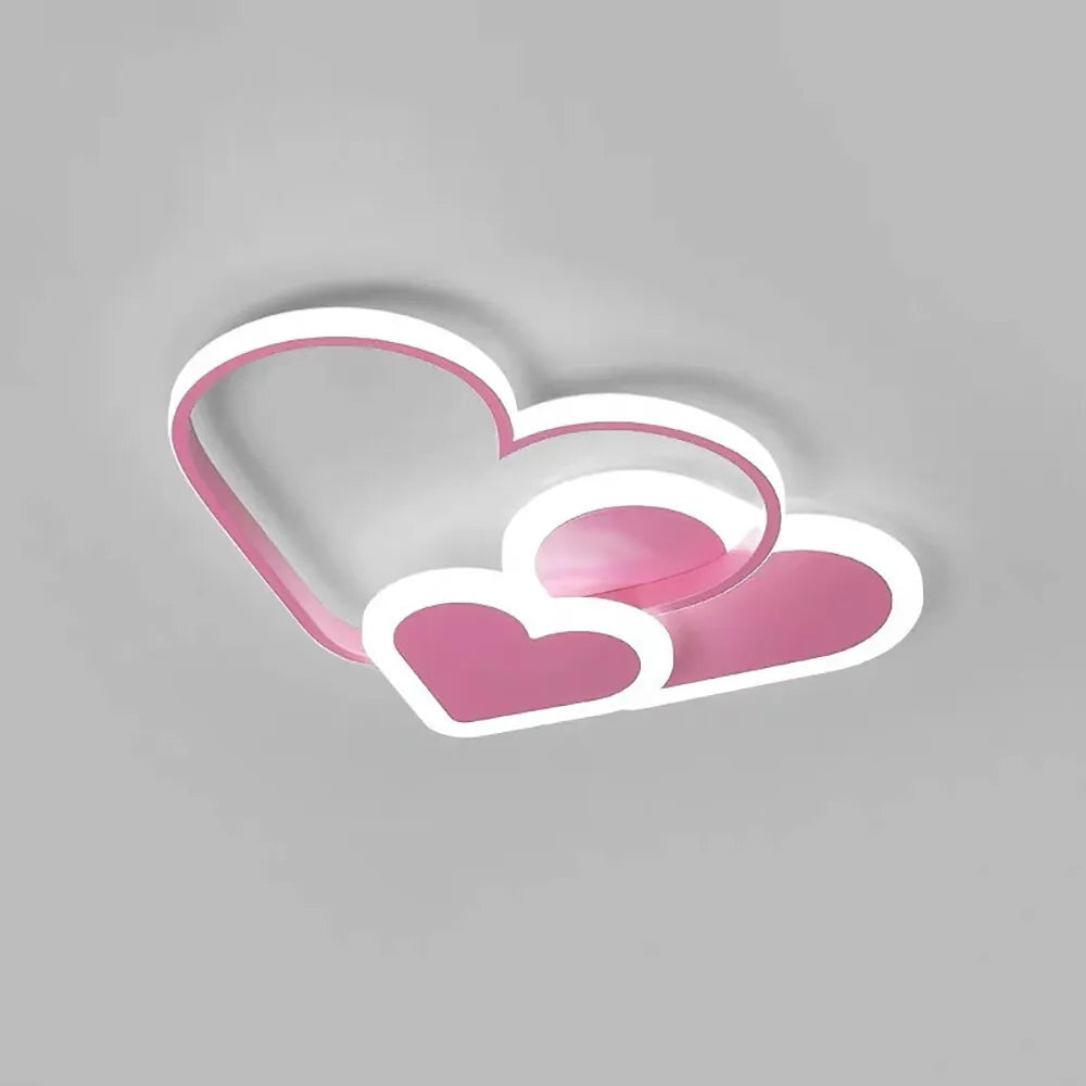 Heart-Shaped LED Ceiling Lamp With Remote Control Dimmable