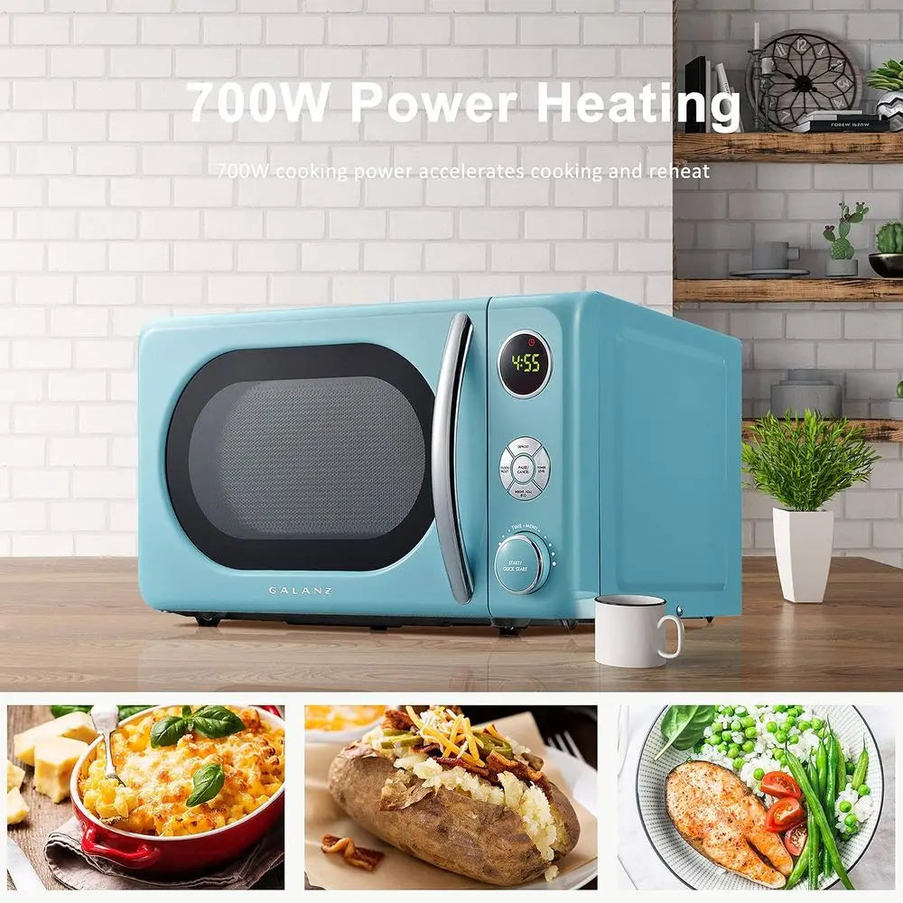 XMSJ Retro Microwave Oven With Child Lock And LED Lighting
