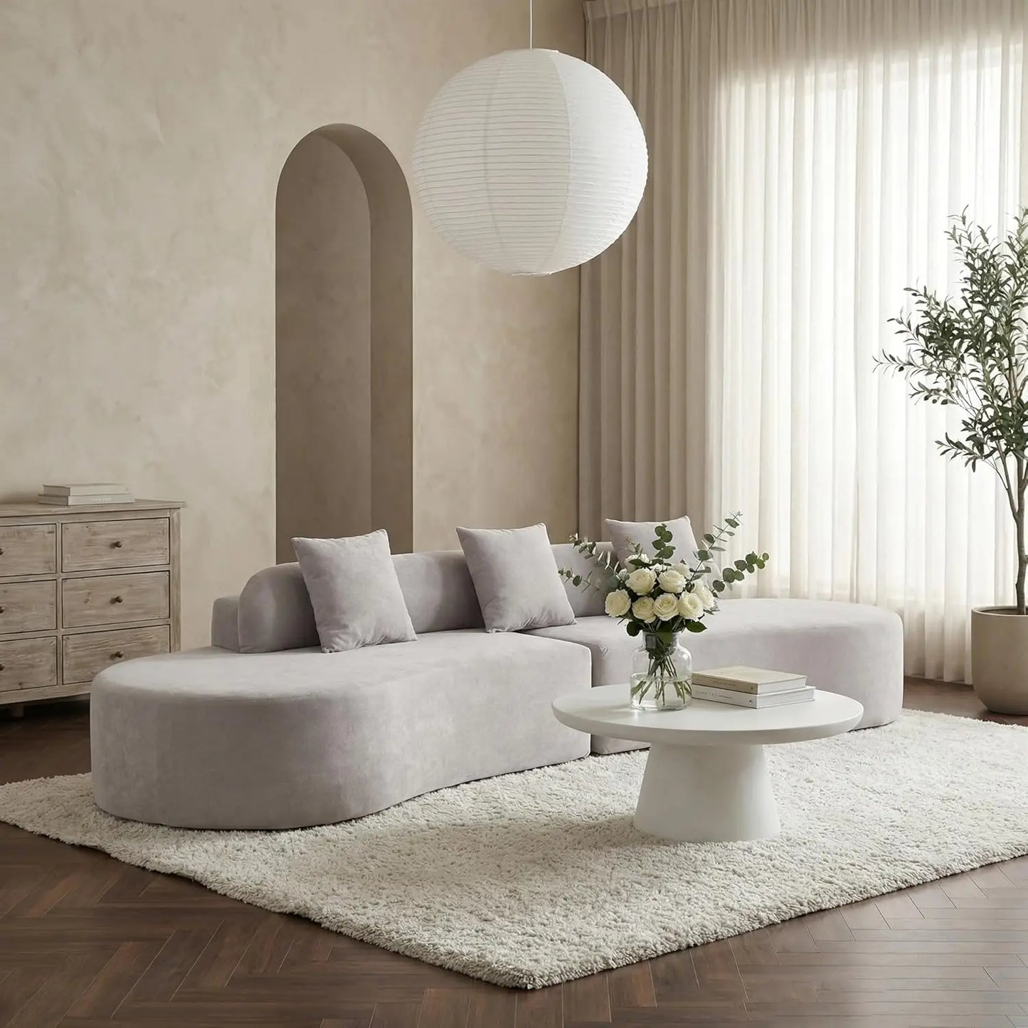 Modular Sectional Sofa For Living Room Modern Curved Cloud Couch