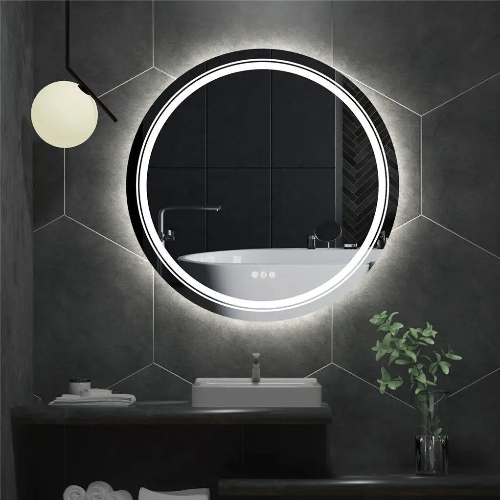 LUVODI Round Smart Mirror Bathroom Vanity with Bathroom Screen