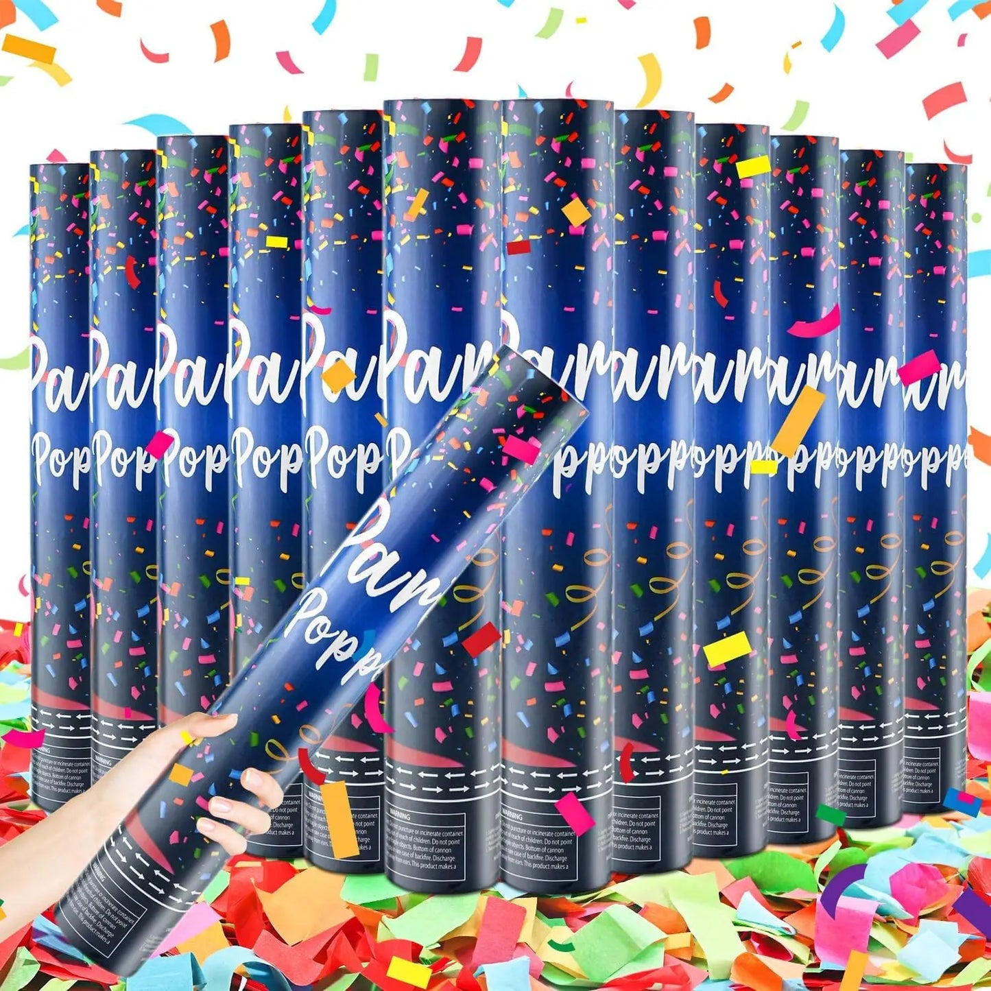 Biodegradable Confetti Cannon 12Pack Party Poppers Wedding Graduation Birthday
