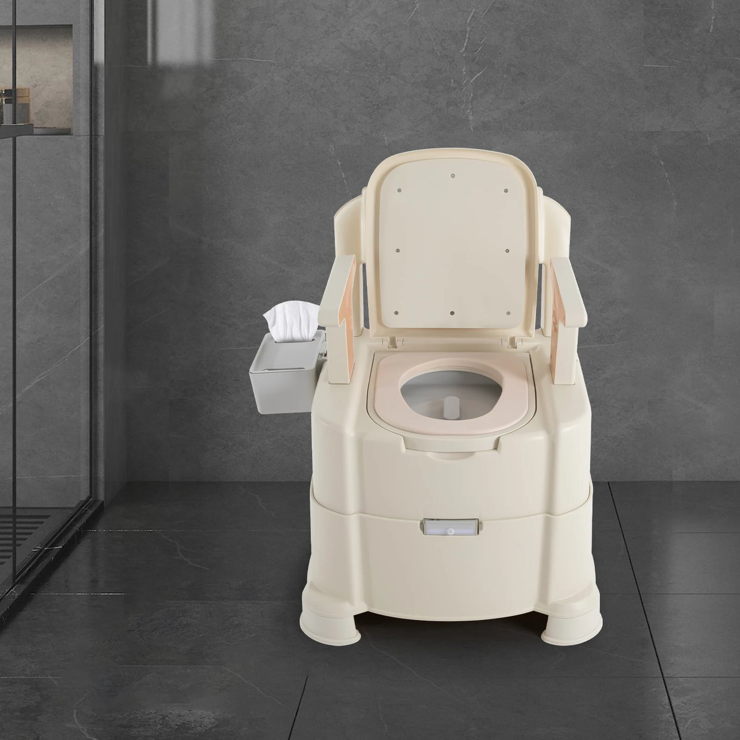 Sensor Night Light Portable Bedside Toilet 200kg Capacity