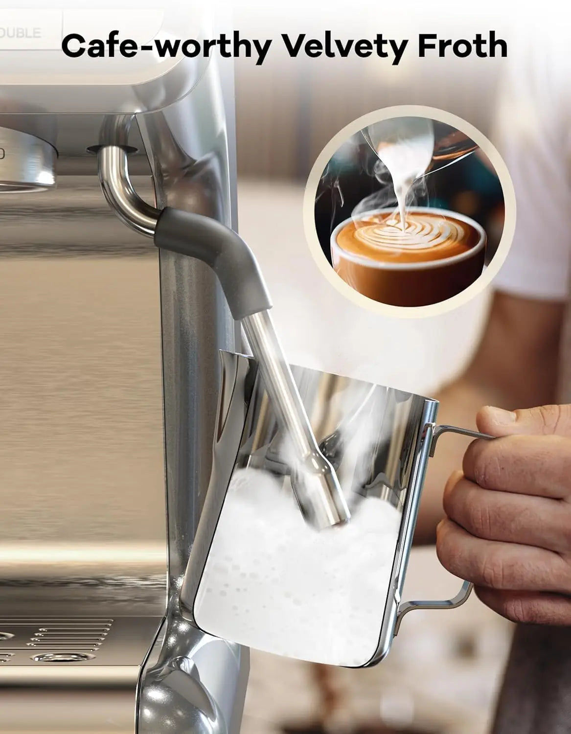 Acekool 20 Bar Espresso Machine 1450W Semi Automatic With Grinder
