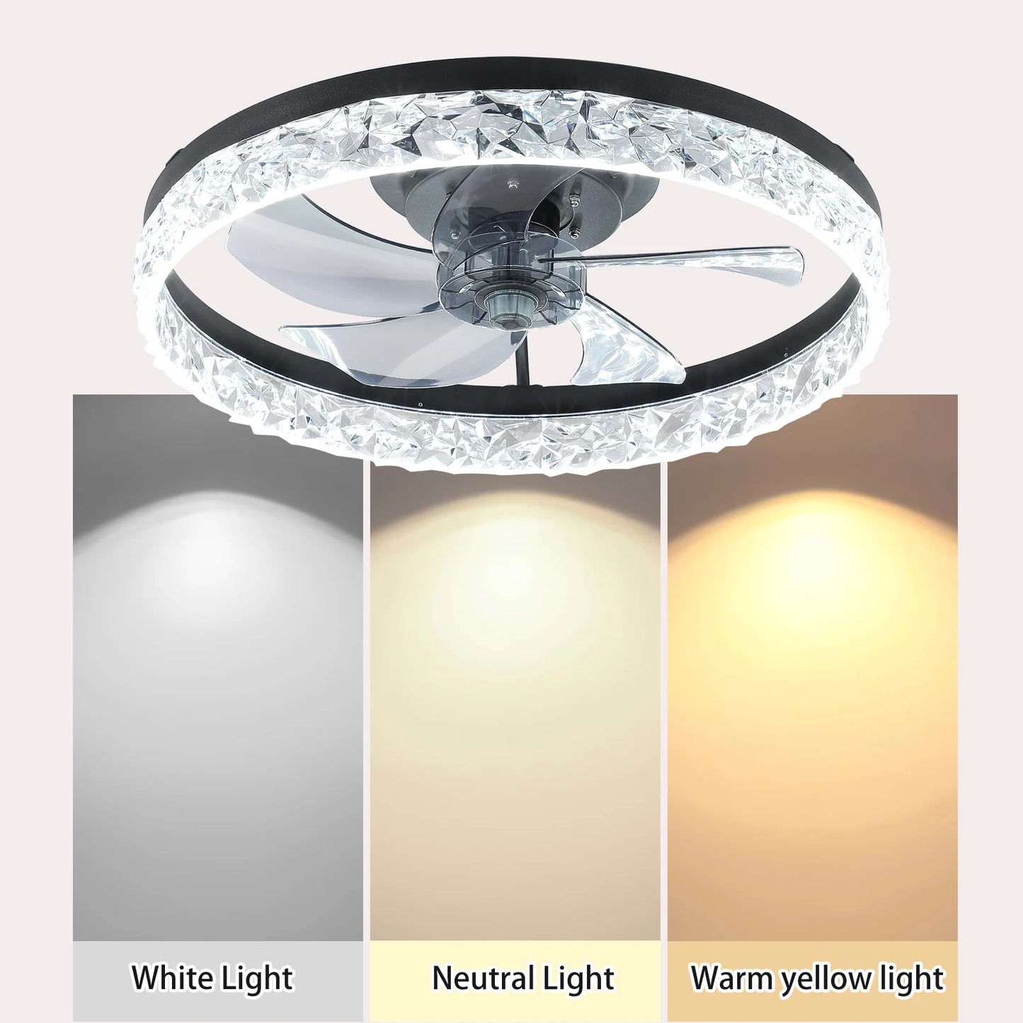 ARLGSITE Six Speed Dimmable LED Ceiling Fan Light with Remote