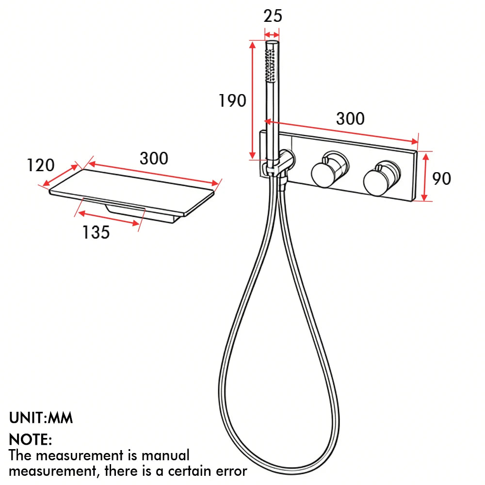 Smesiteli Wall Mount Thermostatic Tub Faucet With Hand Shower