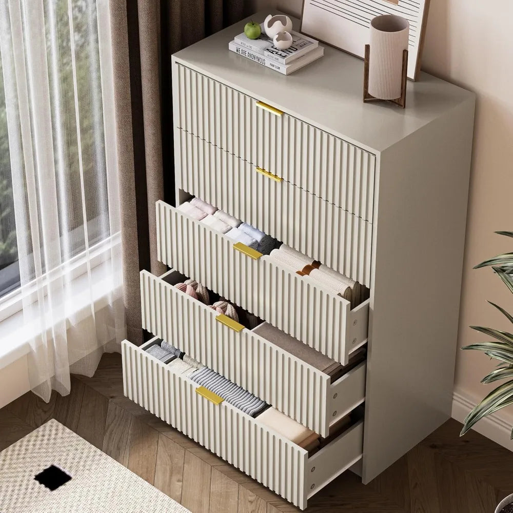 Tall Dresser With Gold Handles