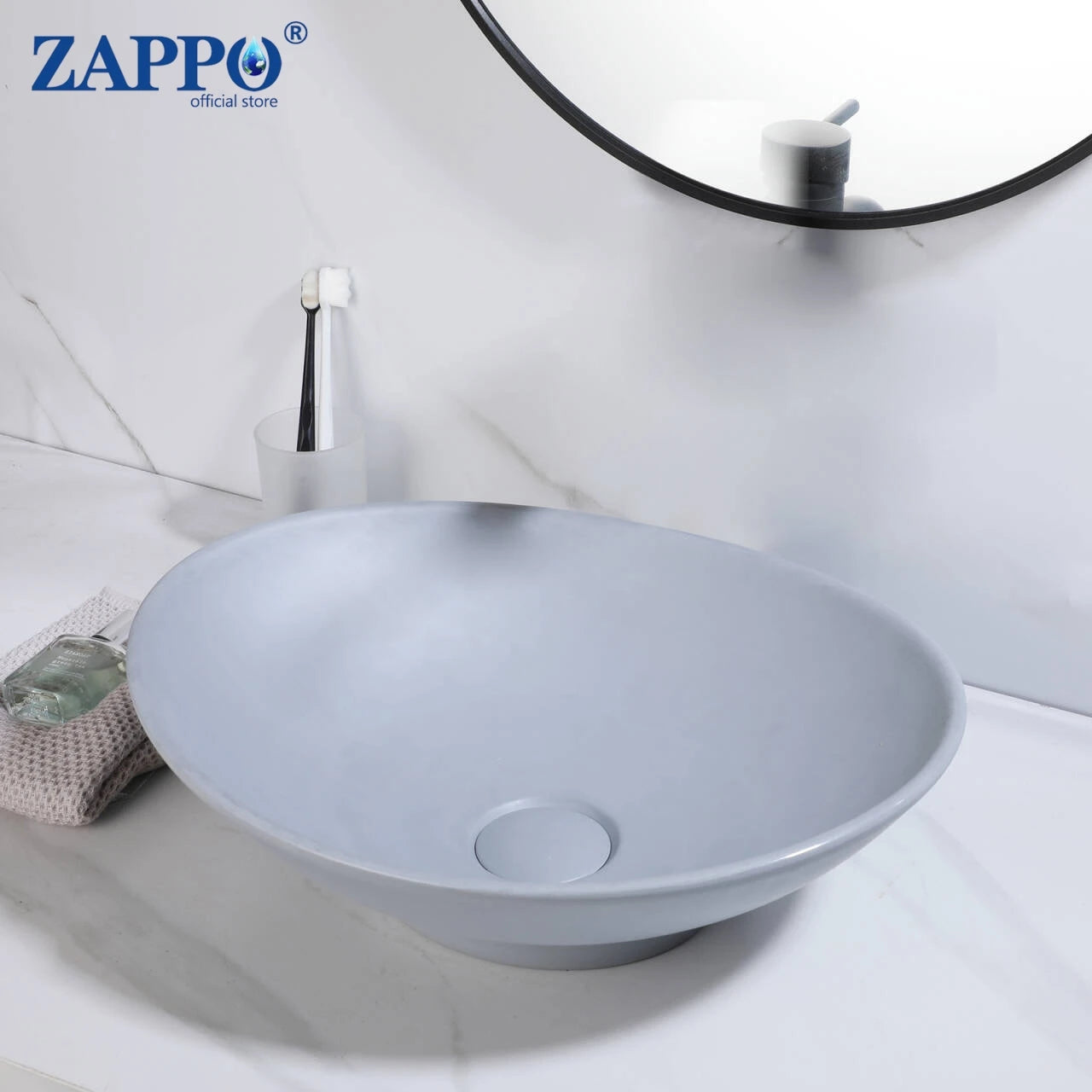 Torayvino Bathroom Vessel Sink Stone Resin Washbasin Above Counter