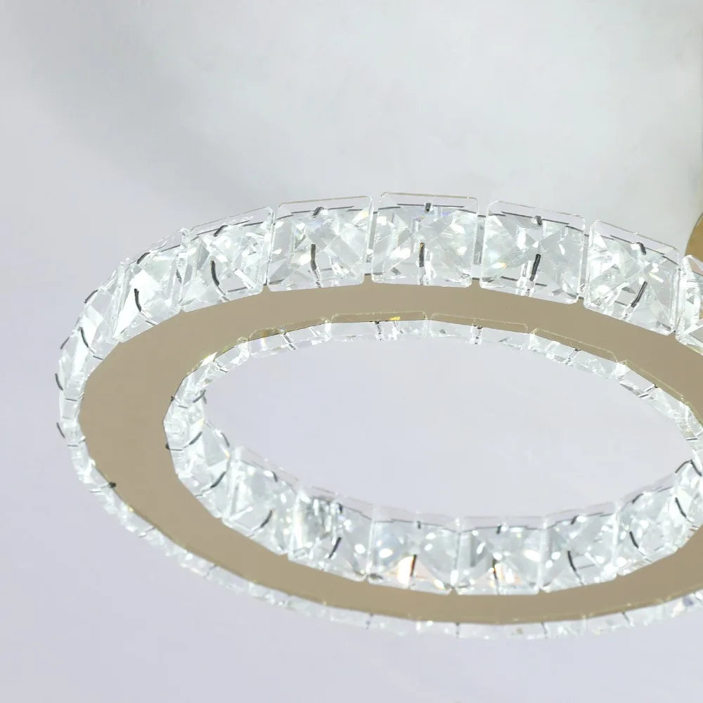 VETRULUS Crystal LED Ceiling Light Chandelier For Modern Living Room