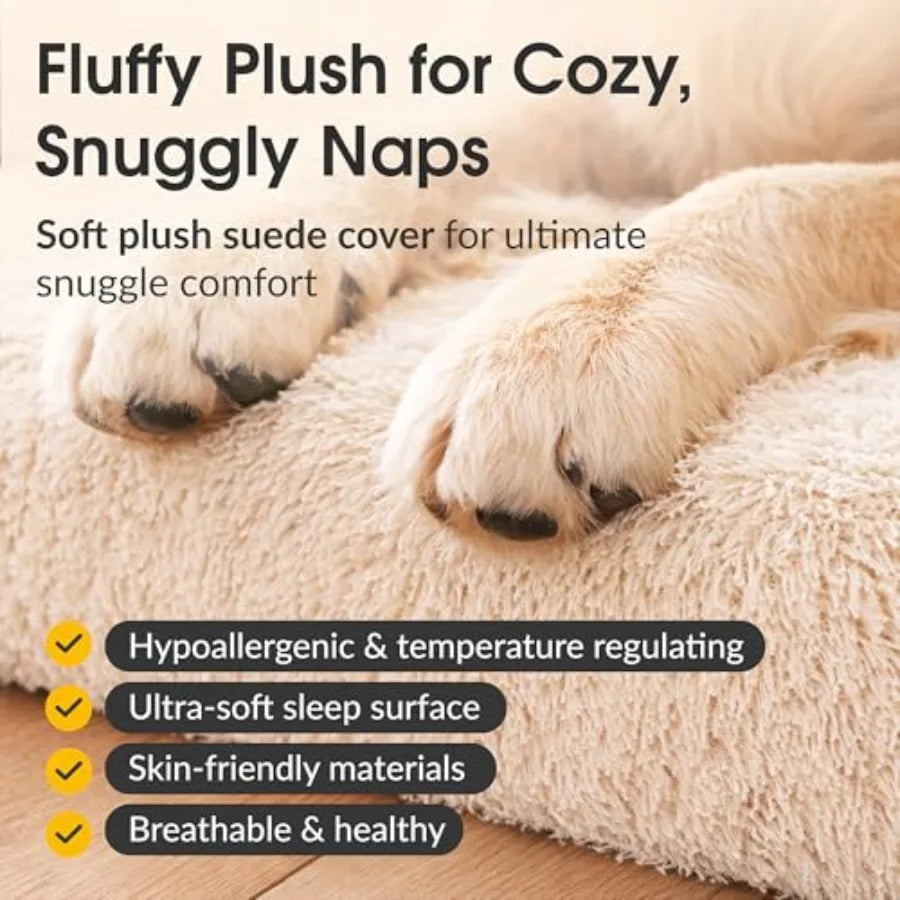 Orthopedic Memory Foam Dog Bed With Pillow And Waterproof Liner