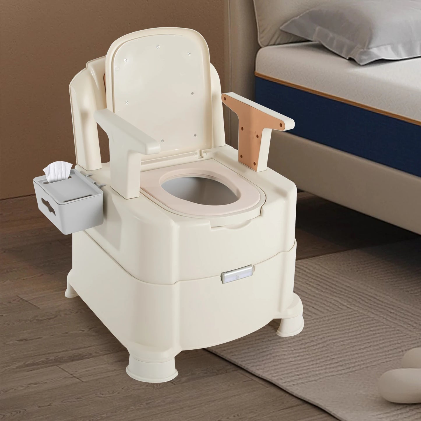 Sensor Night Light Portable Bedside Toilet 200kg Capacity