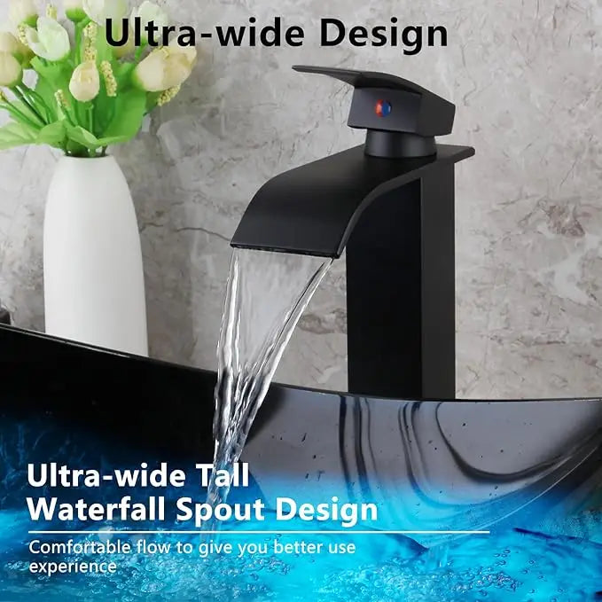YANKSMART Tempered Glass Oval Sink Set With Pop Up Drain