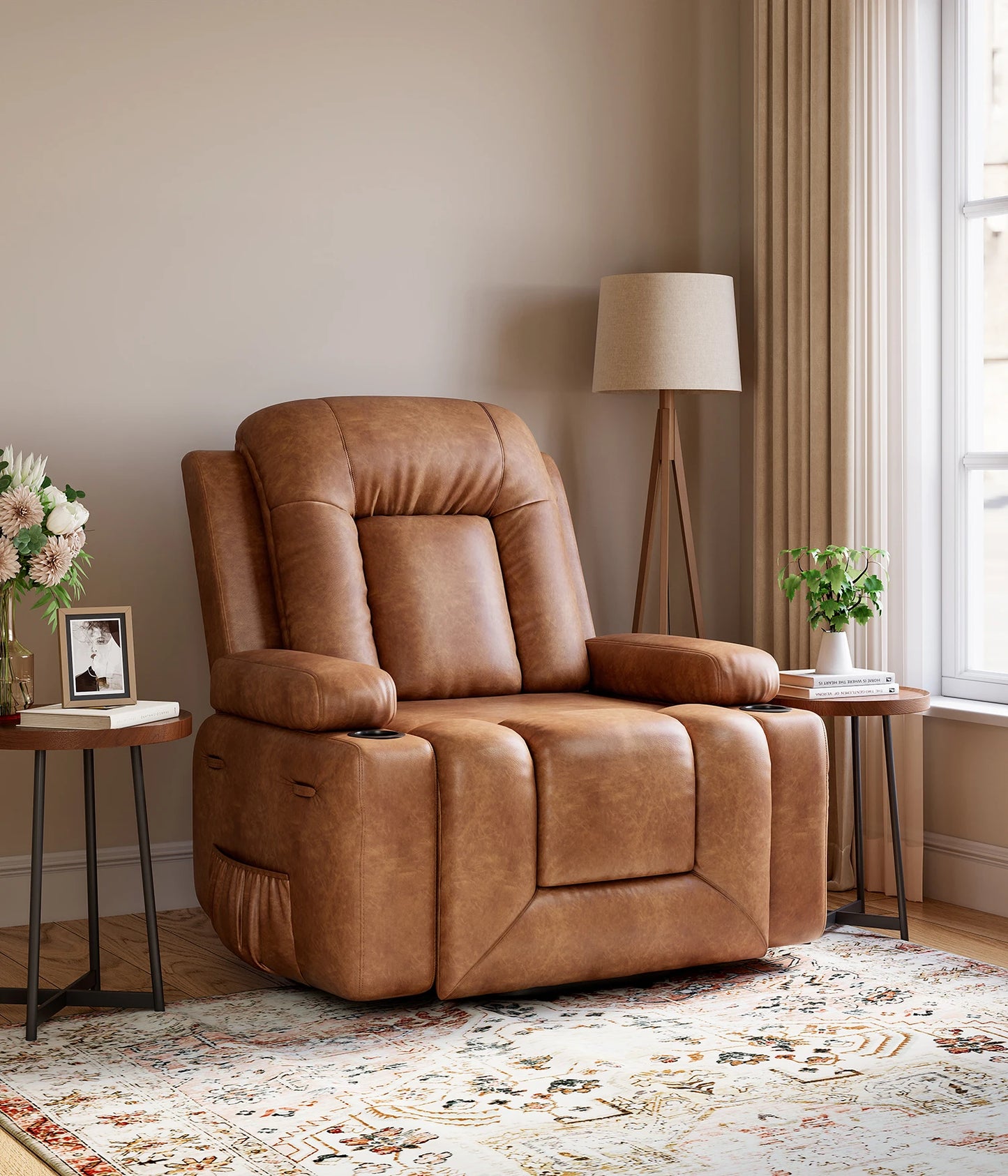 Power Recliner Chair PU Leather Sofa for Home Theater
