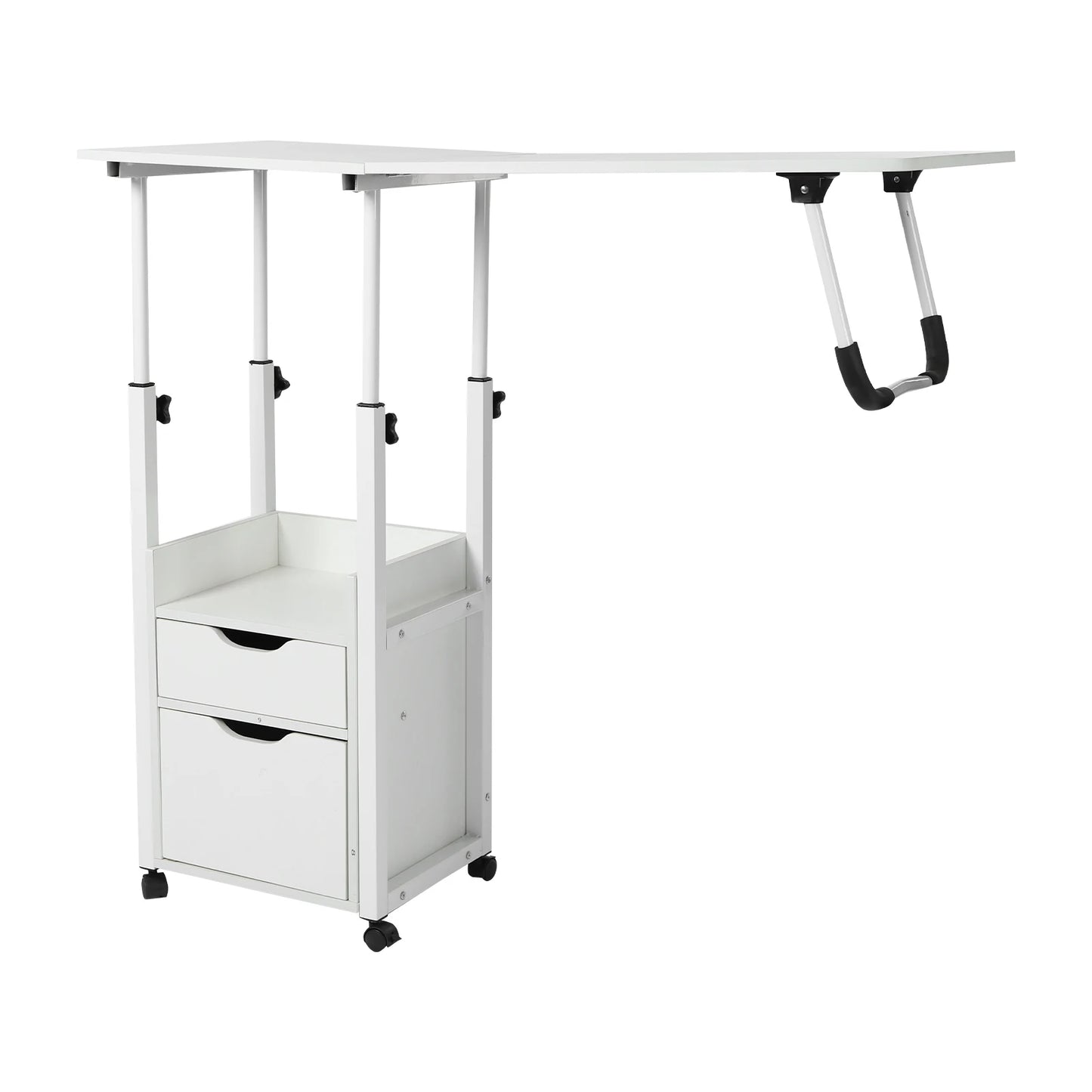 Bymaocar Movable Bedside Table Overbed Desk Height Adjustable