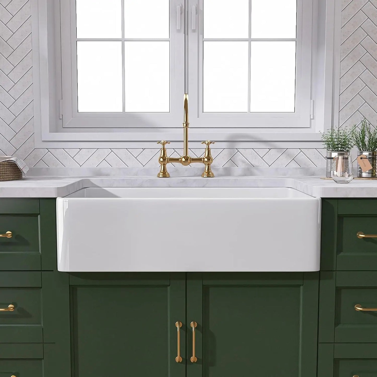 Farmhouse Fireclay Apron Front Sink Undermount Single Bowl