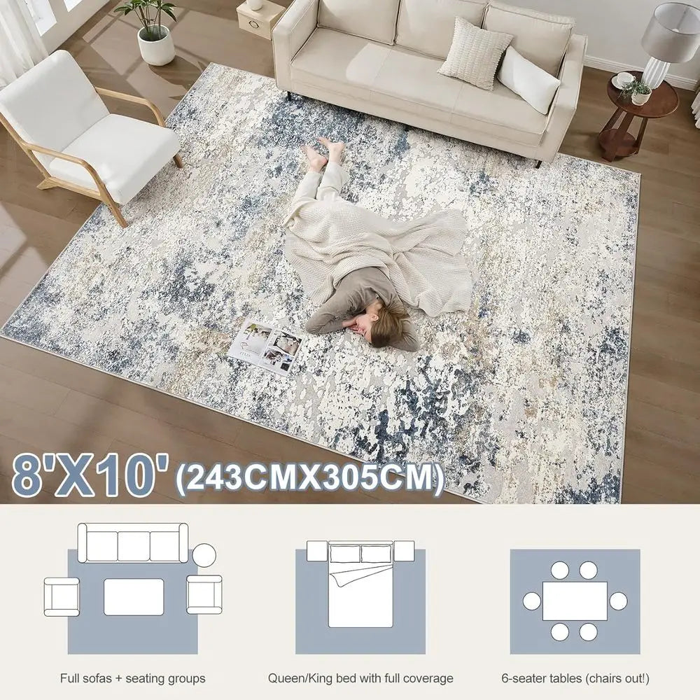 Indoor Flat-Woven Polyester Rug Solid Pattern