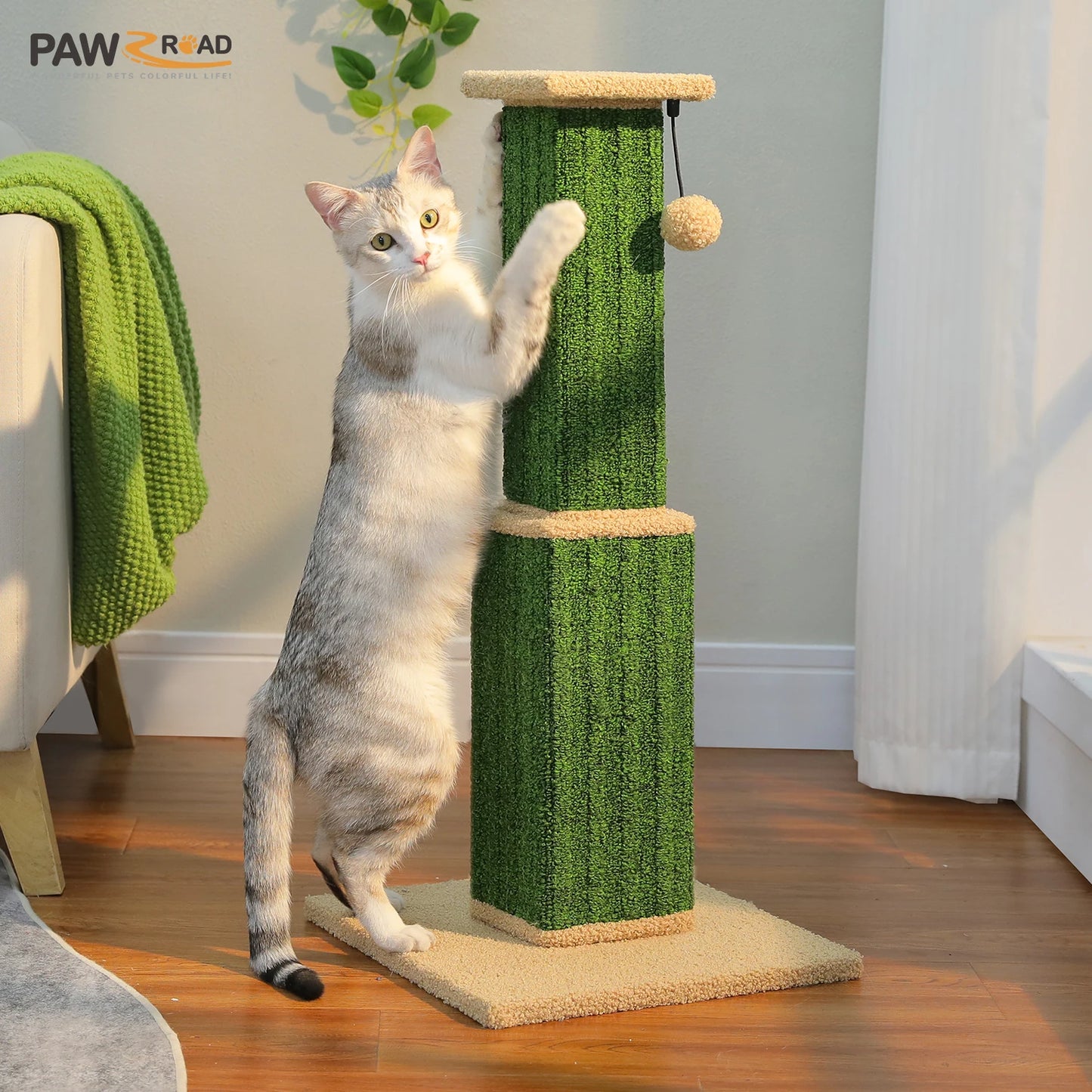 PAWZ Road Large Cat Scratching Post With Sisal Ball Toy For Indoor Cats