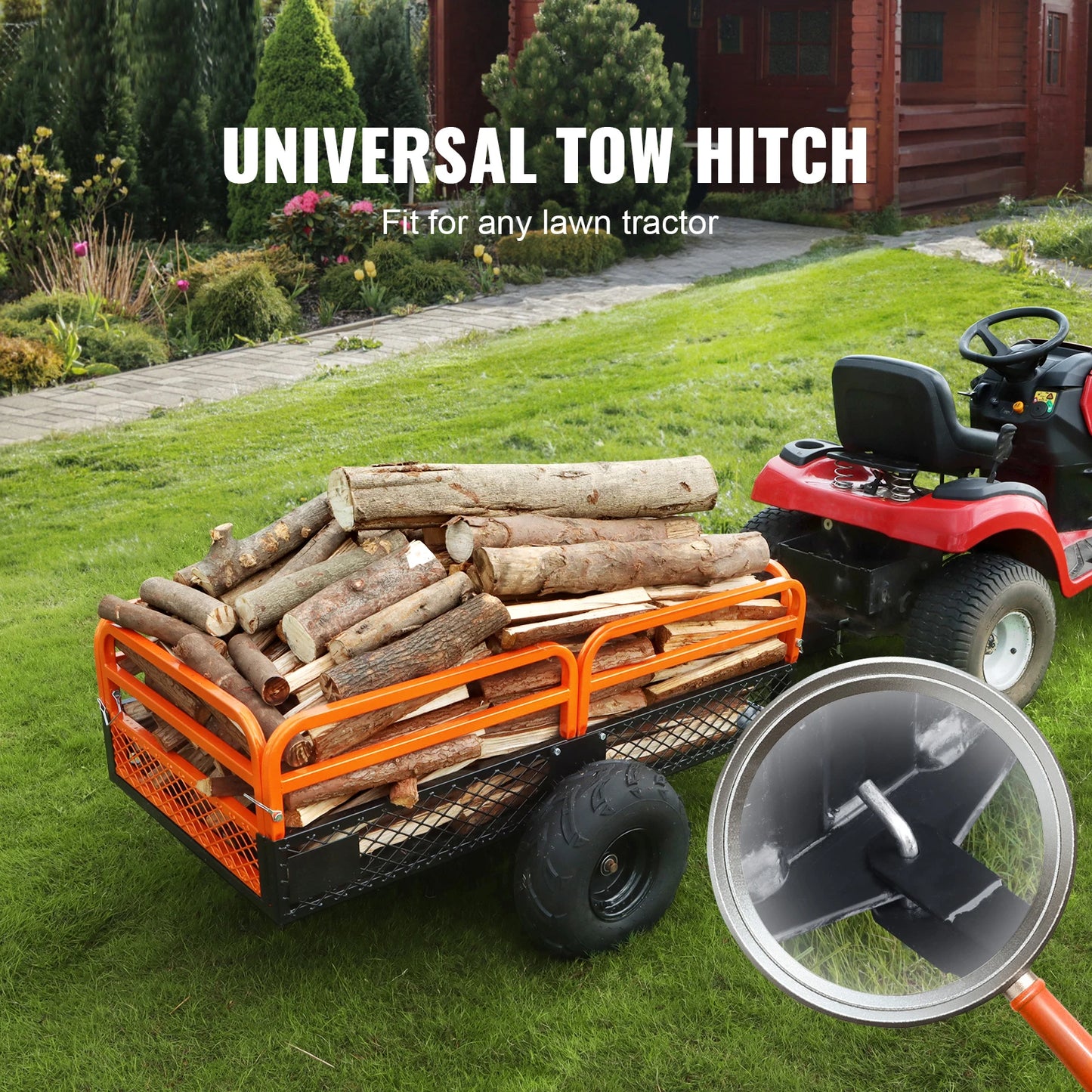 SucceBuy Heavy Duty Steel ATV Dump Trailer With Removable Sides