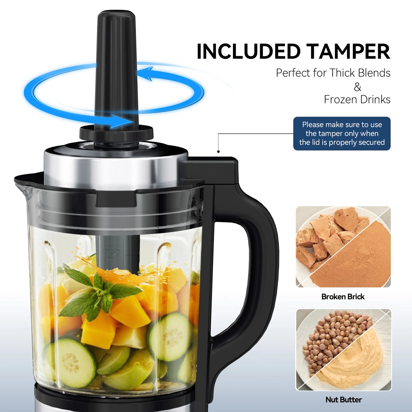 Astralship ASH01-B 1500W Countertop Blender with 14 Presets