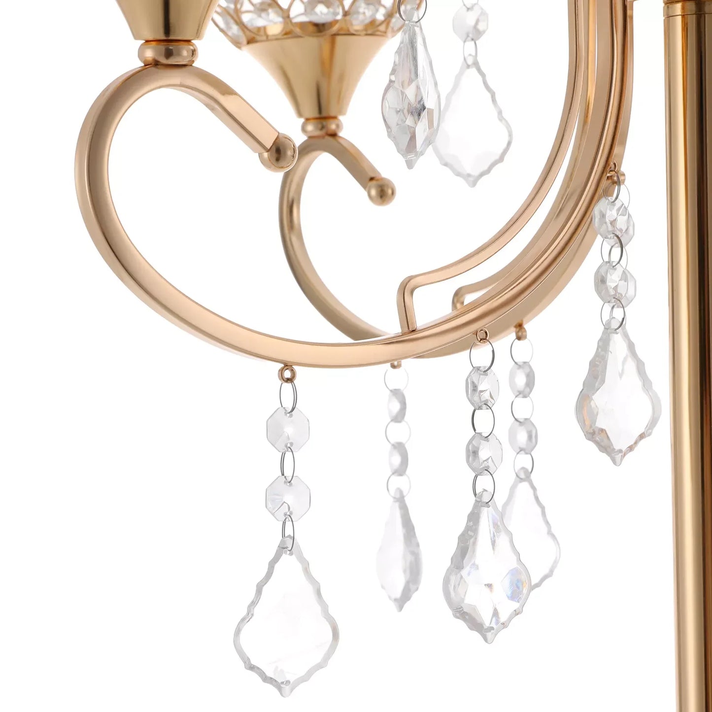 Bymaocar 2-Pack 5-Arm Crystal Candelabra Candle Holders