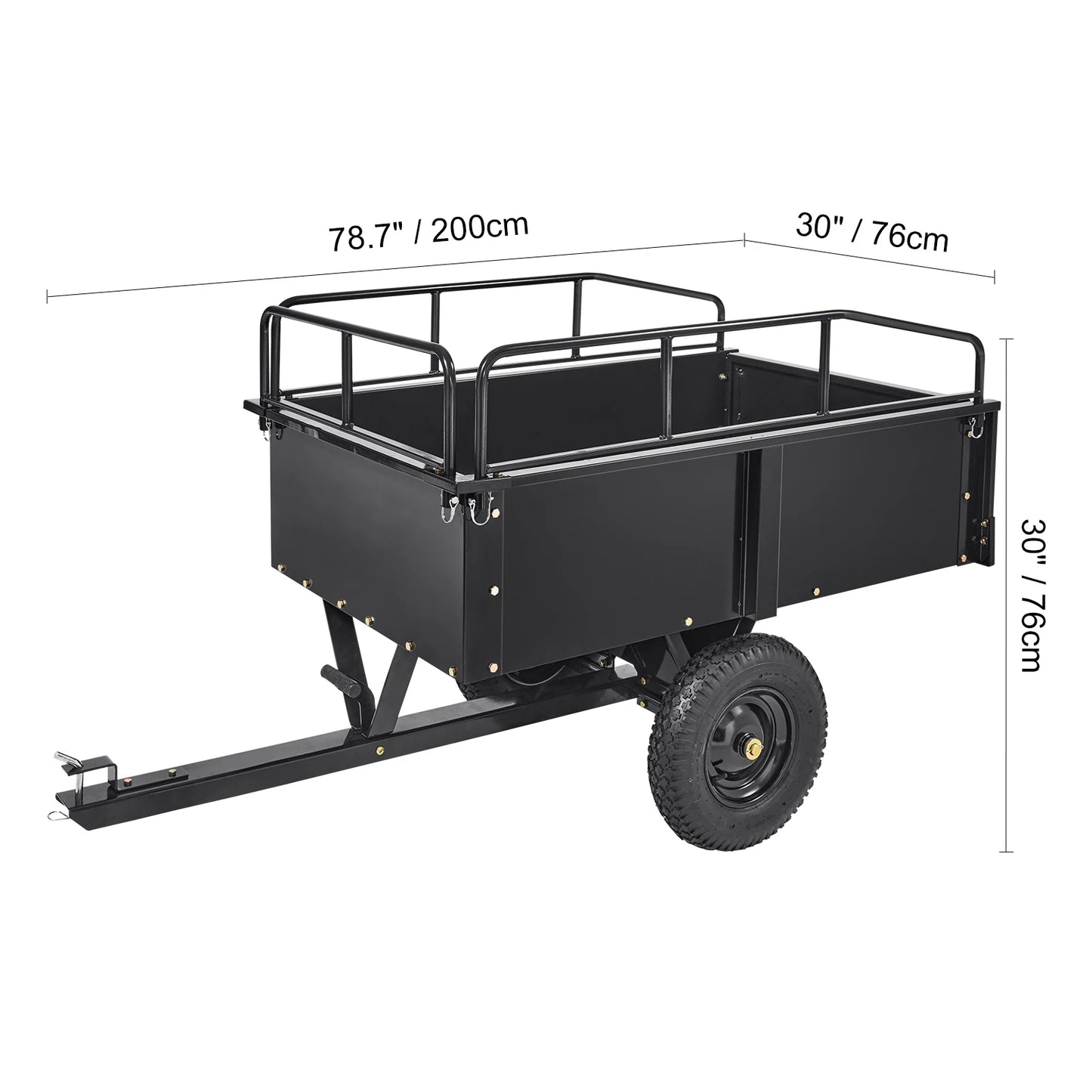 SucceBuy Heavy Duty Steel ATV Dump Trailer With Removable Sides
