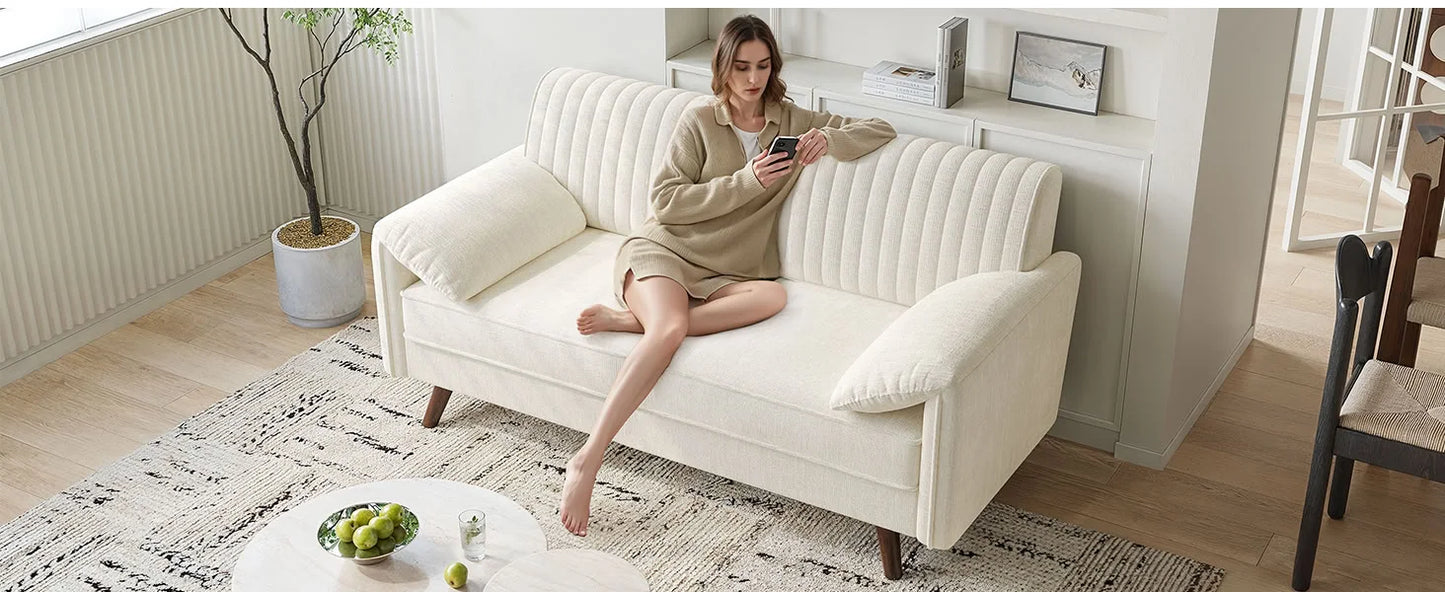 Chenille Loveseat Sofa For Compact Living Spaces And Cozy Corners