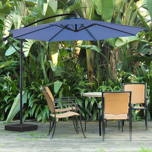JHK Outdoor Patio Hanging Cantilever Umbrella With Easy Tilt Adjustment
