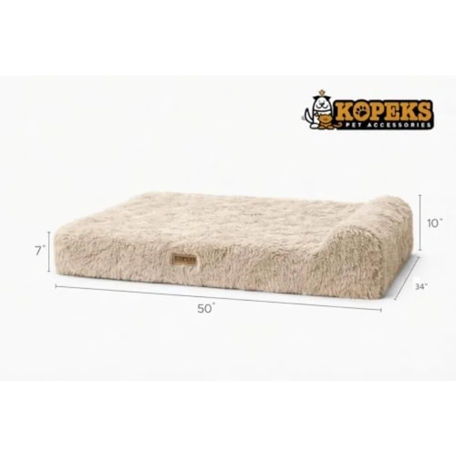 Orthopedic Memory Foam Dog Bed With Pillow And Waterproof Liner
