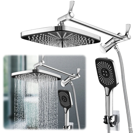 Shunmaii Rainfall Fixed And Handheld Shower Head Combo