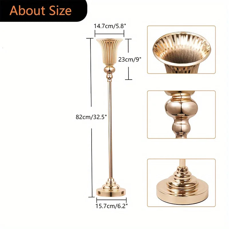 Wedding Centerpiece Floor Vase, Modern Metal Vase For Events