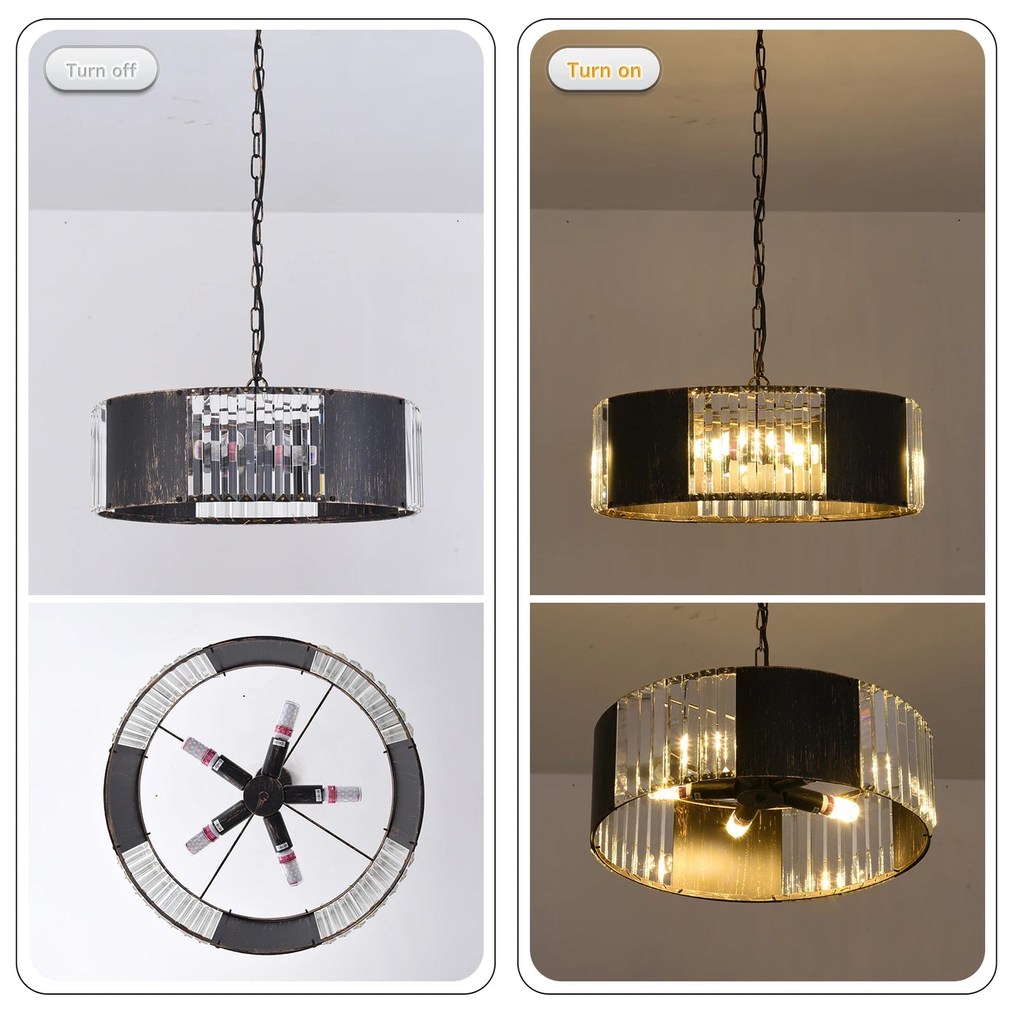 VETRULUS Luxury Crystal Pendant Light Ceiling Chandelier