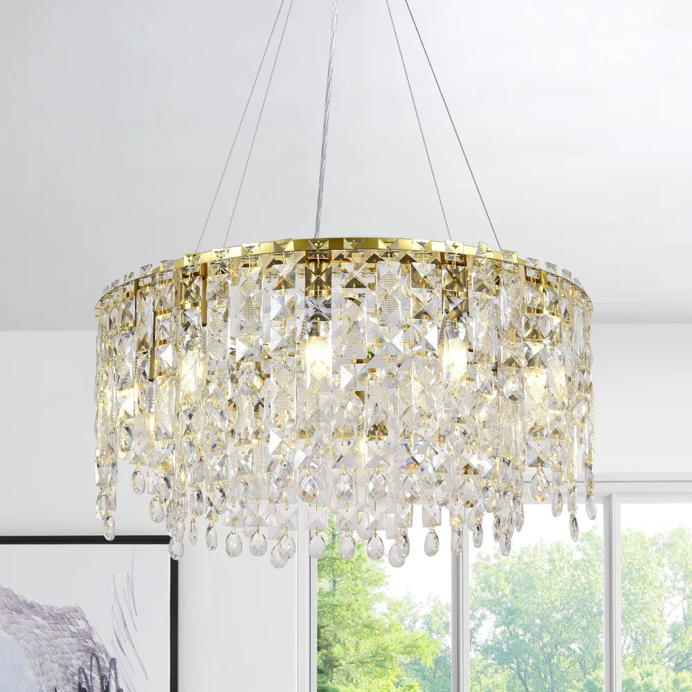 DF Light House Modern Crystal Chandelier For Living Room Lighting