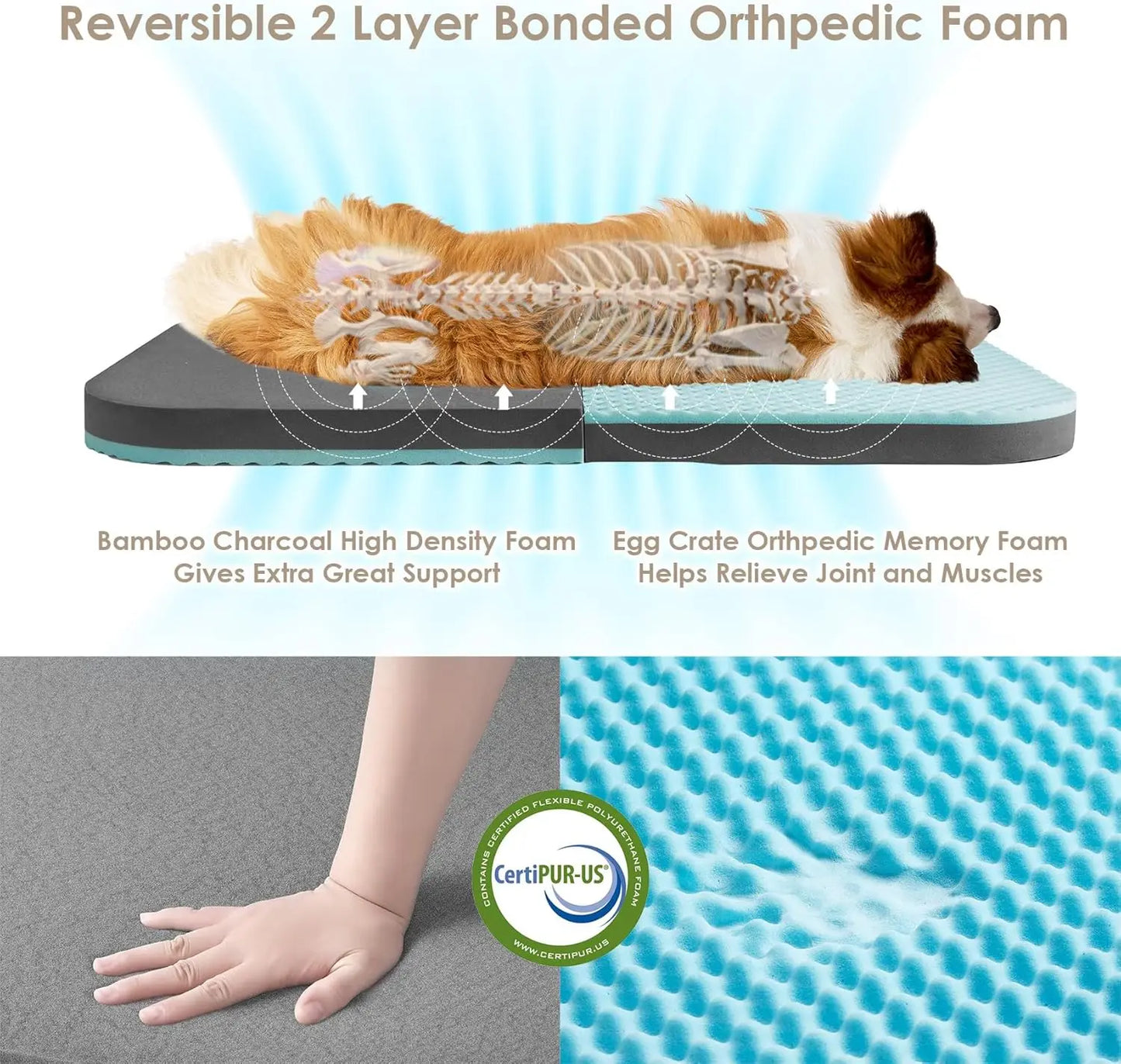 Foldable Human Dog Bed Orthopedic Memory Foam Couch