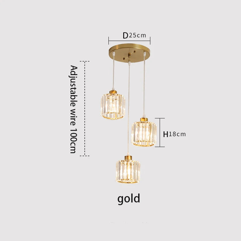 VETRULUS Minimalist K9 Crystal Ceiling Lamp For Living Room