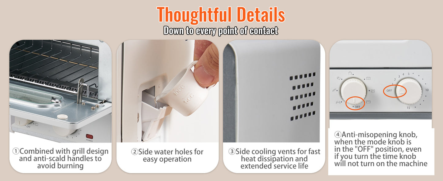 SucceBuy 5-In-1 Steam Oven Toaster Countertop Combo